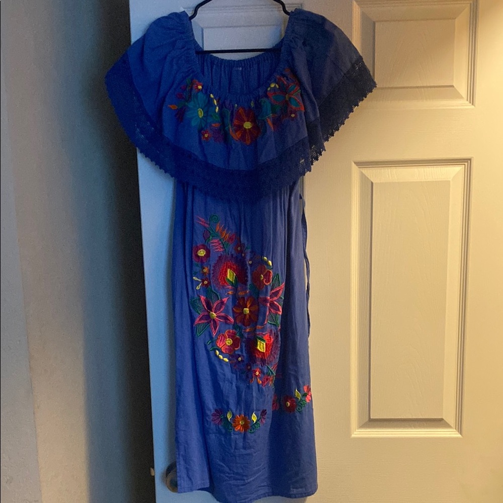 Embroidered Blue misses Dress